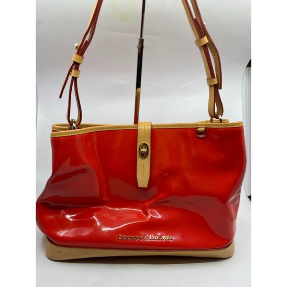 DOONEY & BOURKE Red Tan Large Leather Tote Bag - Picture 3 of 11